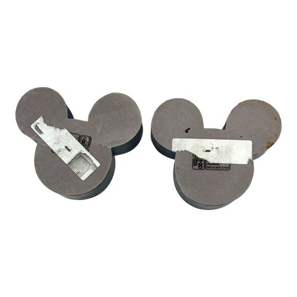 Blue Glass Tealight Disney World Mickey Mouse Candle Holders Set Of 2 Vintage Gi - Picture 3 of 6